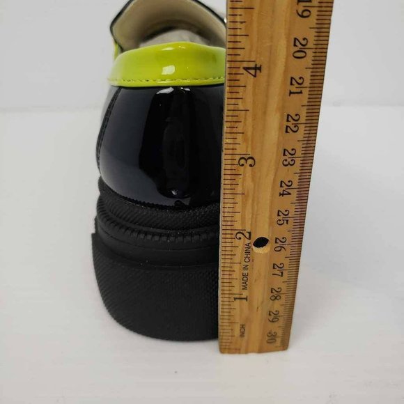 Womens Zaynsia Platform Loafers Shoes Black Patent Leather Neon Yellow 6M New - Picture 14 of 14